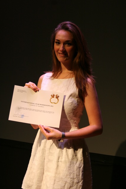 Sophia received the Graduation Certificate after completing the Brasov International Film Workshops taught by maestro Bruno Pischiutta